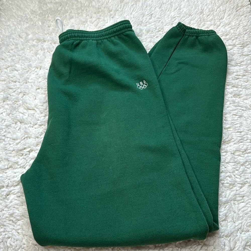 Deep Green USA Olympic Elastic Waist Sweatpants Plus Size Big and Tall Joggers